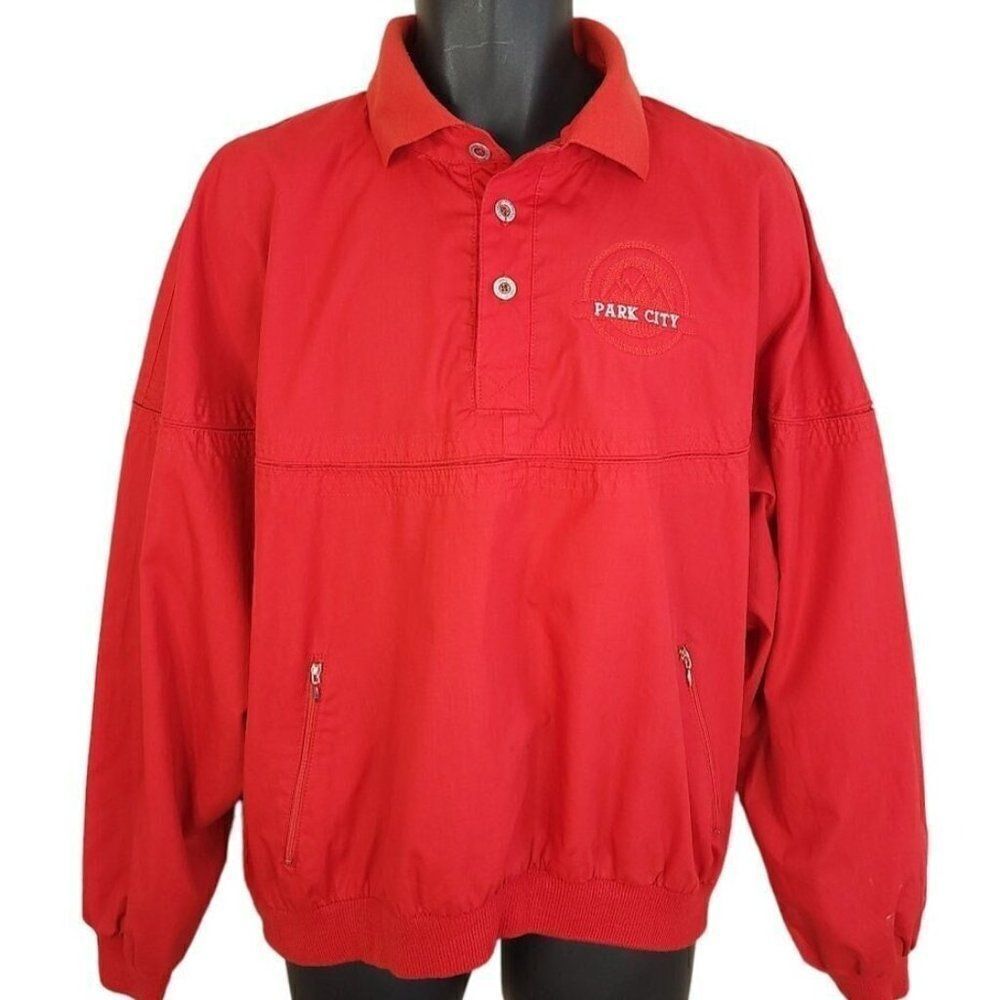 Ski Park City Utah Jacket Vintage 80s Windbreaker Pullover Mens Size XL